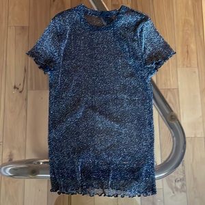 Sheer sparkly black top